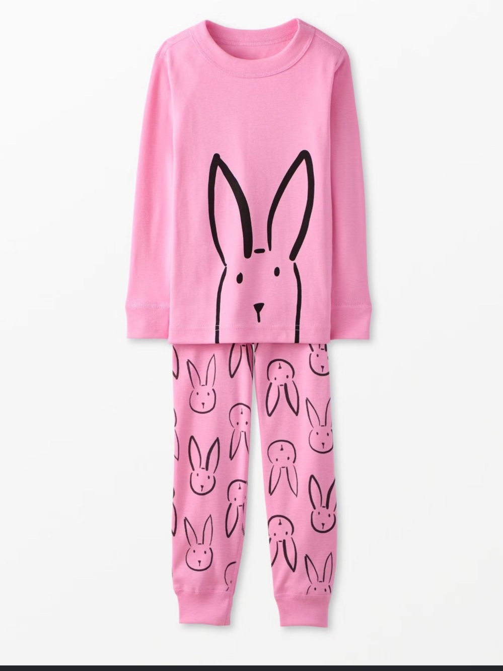 HannaJams Andersson Pink Bunny Print Pajama Set